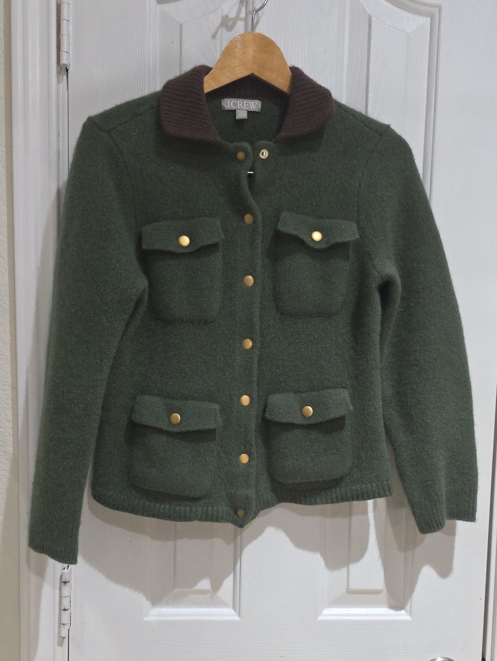 J. Crew Women's Forest Green Wool Utility Jacket Size L